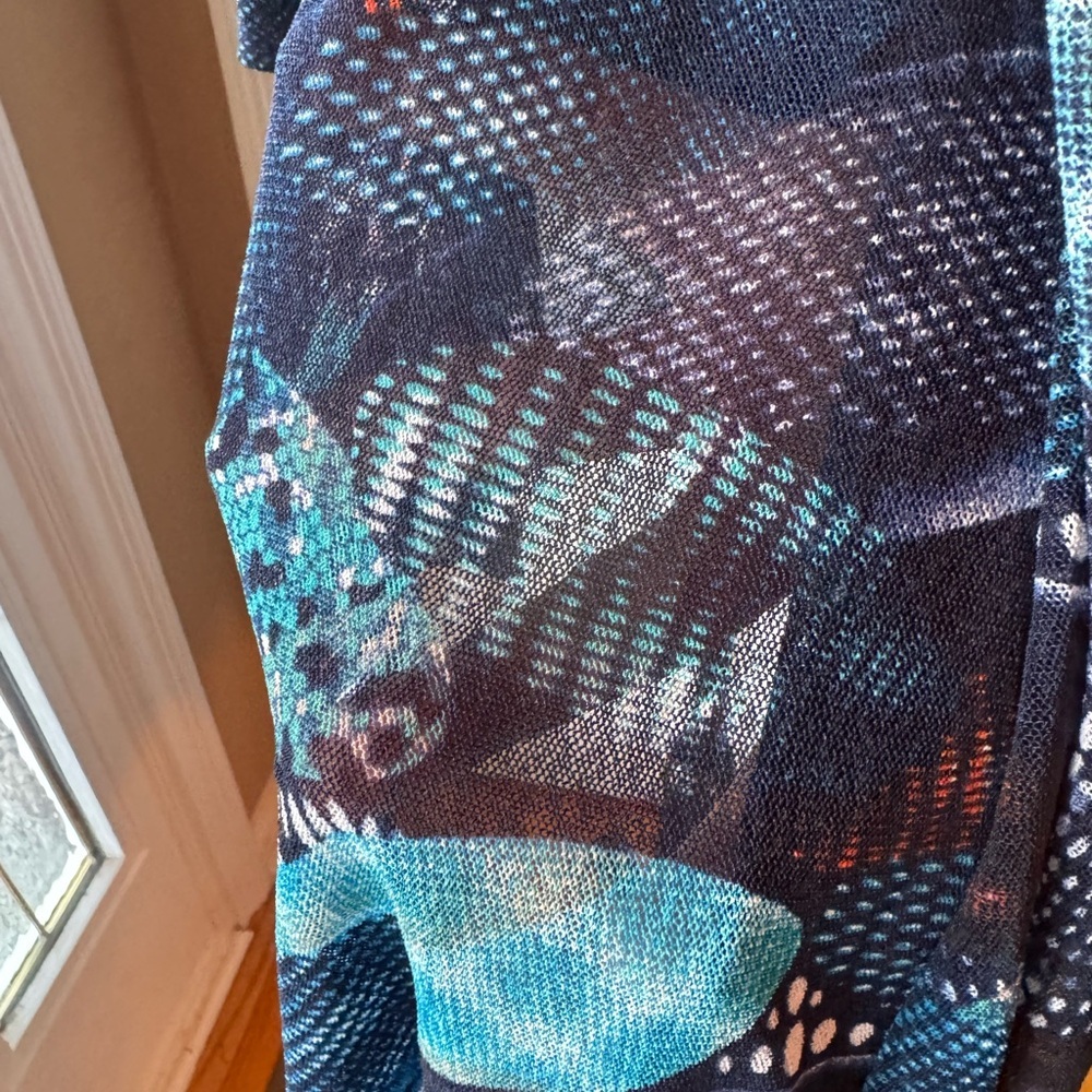 Creation Colorful Patterned Open Cardigan Size X-… - image 3